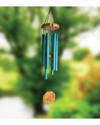 Bird Stamp Windchime Turquoise by   