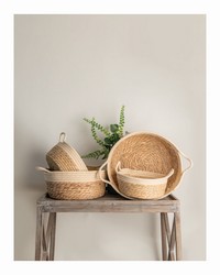 Woven Basket Cream Set 4 by   