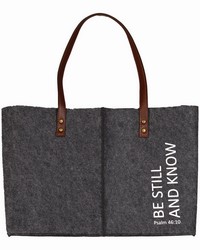 Be Still And Know Felt Insprirational Tote by   