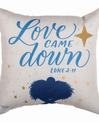 Blue White Christmaas Love Came Down 12x12 Climaweave Pillow by   