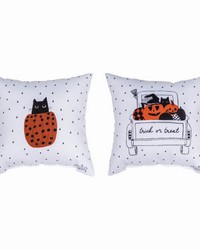 Kitty Pumpkin 9x9 Pillow by   