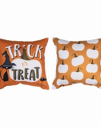 Pumpkin Spice Trick Or Treat 9x9 Pillow by   