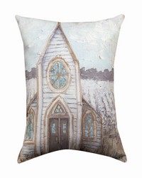 Farm Sketch Church 13x18 Pillow by   