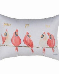 Holiday Cardinalspeace Joy Love 18x13 Climaweave Pillow by   