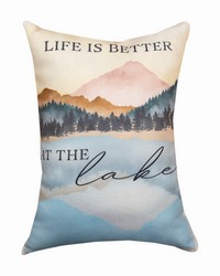 Life Is Better At The Lake 13x18 Pillow by   