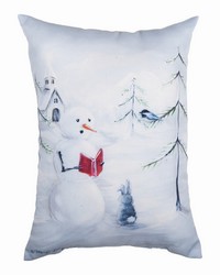 Sweet Peace Snowman 13x18 Climaweave Pillow by   