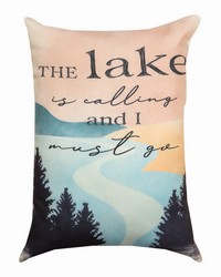 The Lake Is Calling 13x18 Pillow by   