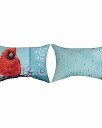 When A Cardinal Appears Flowers Pillow by   