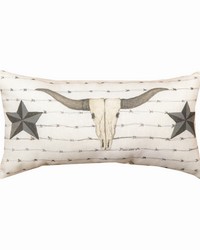 Western Borders Skull And Stars 17x9 Climaweave Pillow by   