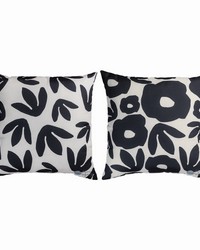 Black Floral 18 Climaweave Pillow by   