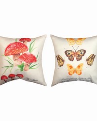 Botanical Print Butterfly 18in Climaweave Pillow by   