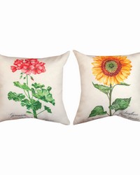 Botanical Print Sunflower 18 Climaweave Pillow by   