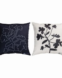 Black And White Floral 18 Climaweave Pillow by   