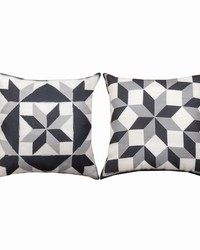 Black And White Quilt Blocks 18x18 Climaweave Pillow by   