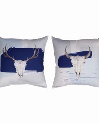 Colored Steer Head Ii 18x18 Climaweave Pillow by   