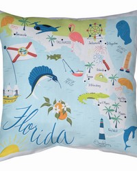 Florida Map 18 Climaweave Pillow by   