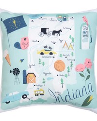 Indiana Map18 Climaweave Pillow by   