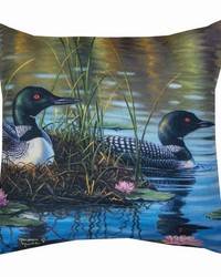 Loon Pair18 Pillow Climaweave by   