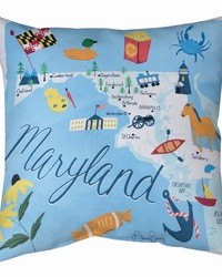 Maryland Map 18 Climaweave Pillow by   