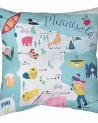 Minnesota  Map 18  Climaweave Pillow by   