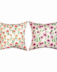 Orange And Pink Florals 18 Climaweave Pillow by   