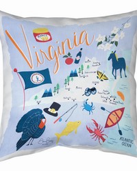 Virginia  Map 18  Climaweave Pillow by   