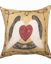 Western Borders Angel Wings 18x18 Climaweave Pillow by   