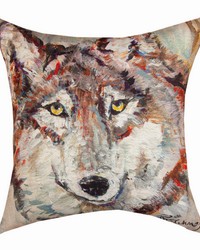 Wolf Head 18 Climaweave Pillow by   