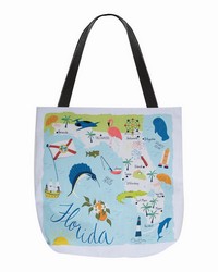 Florida Map 18 Printed Tote by   