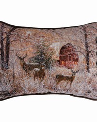 Winter Moonlight  Rectangle Woven Pillow by   