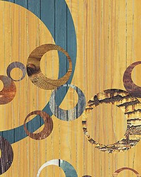 Orange Vintage Circles Wall Mural by   