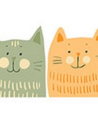 Multicolor Cats Wall Decals by   