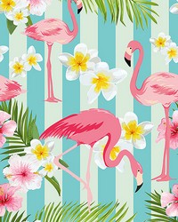 Flamingos Wall Mural by   