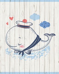 Sleeping Whale Wall Mural by   