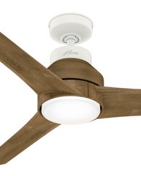 Hunter 52 inch Lakemont Matte White Damp Rated Ceiling Fan with LED Light Kit and Handheld Remote by   