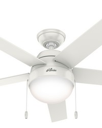 Hunter 52 inch Anslee Fresh White Ceiling Fan with LED Light Kit and Pull Chain by   