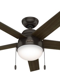 Hunter 52 inch Anslee Premier Bronze Ceiling Fan with LED Light Kit and Pull Chain by   