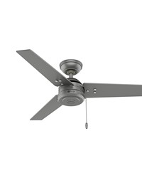 Hunter 44 inch Cassius Matte Silver Damp Rated Ceiling Fan and Pull Chain by   