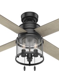 Hunter 52 inch Astwood Matte Black Ceiling Fan with LED Light Kit and Pull Chain by   