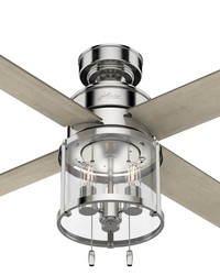 Hunter 52 inch Astwood Polished Nickel Ceiling Fan with LED Light Kit and Pull Chain by   