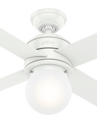 Hunter 44 inch Hepburn Matte White Ceiling Fan with LED Light Kit and Wall Control by   