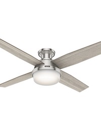 Hunter 52 inch Dempsey Brushed Nickel Low Profile Ceiling Fan with LED Light Kit and Handheld Remote by   