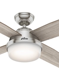 Hunter 52 inch Dempsey Brushed Nickel Ceiling Fan with LED Light Kit and Handheld Remote by   