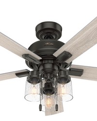 Hunter 52 inch Hartland Noble Bronze Ceiling Fan with LED Light Kit and Pull Chain by   