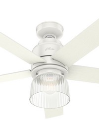 Hunter 52 inch Grove Park Fresh White Ceiling Fan with LED Light Kit and Wall Control by   