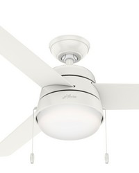 Hunter 52 inch Aker Fresh White Ceiling Fan with LED Light Kit and Pull Chain by   