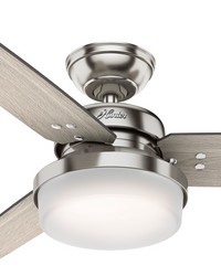 Hunter 44 inch Sentinel Brushed Nickel Ceiling Fan with LED Light Kit and Handheld Remote by   