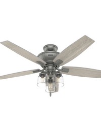 Hunter 52 inch Charlotte Matte Silver Ceiling Fan with LED Light Kit and Pull Chain by   