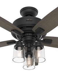 Hunter 44 inch Bennett Matte Black Ceiling Fan with LED Light Kit and Handheld Remote by   