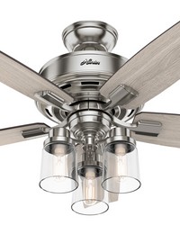 Hunter 44 inch Bennett Brushed Nickel Ceiling Fan with LED Light Kit and Handheld Remote by   